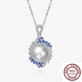 Elegant S925 Sterling Silver Pearl Pendant Necklace for Wedding