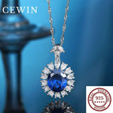 925 Sterling Silver High Carbon Diamond Ruby Pendant Necklace