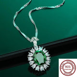925 Sterling Silver High Carbon Diamond Ruby Pendant Necklace
