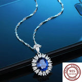 925 Sterling Silver High Carbon Diamond Ruby Pendant Necklace