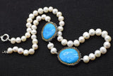 Freshwater Pearl Green Howlite Turquoise Necklace