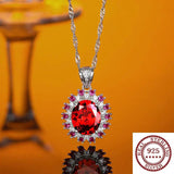 Original High Carbon Diamond Necklace Padma S925 Silver Gem Pendant
