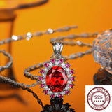 Original High Carbon Diamond Necklace Padma S925 Silver Gem Pendant