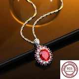 Original High Carbon Diamond Necklace Padma S925 Silver Gem Pendant