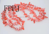 Baroque Pink Red Freshwater Pearl 12-28mm Necklace 50-inch Beads