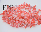 Baroque Pink Red Freshwater Pearl 12-28mm Necklace 50-inch Beads