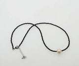Freshwater Pearl & Spinel Choker Necklace 16.5 Inch Natural Beads