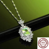 S925 Silver Citrine Pendant Necklace Wedding Jewelry