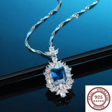 S925 Silver Citrine Pendant Necklace Wedding Jewelry