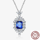 S925 Silver Citrine Pendant Necklace Wedding Jewelry