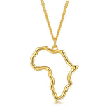 925 Silver 18k Africa Map Necklace Hollow Pendant Jewelry Gift
