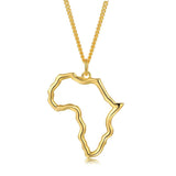 925 Silver 18k Africa Map Necklace Hollow Pendant Jewelry Gift