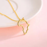 925 Silver 18k Africa Map Necklace Hollow Pendant Jewelry Gift