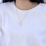 925 Silver 18k Africa Map Necklace Hollow Pendant Jewelry Gift