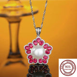 S925 Star Pearl Pendant Necklace European American Jewelry
