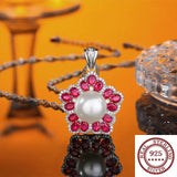 S925 Star Pearl Pendant Necklace European American Jewelry