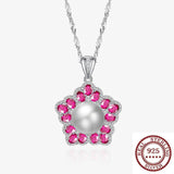 S925 Star Pearl Pendant Necklace European American Jewelry