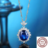 S925 Turquoise Pendant Necklace Retro Engagement Wedding Jewelry