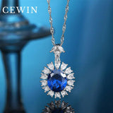 S925 Silver Diamond Ruby Pendant Necklace High-end Jewelry Gift