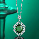S925 Silver Diamond Ruby Pendant Necklace High-end Jewelry Gift