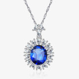 S925 Silver Diamond Ruby Pendant Necklace High-end Jewelry Gift