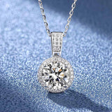 2Ct Moissanite Necklace Silver Plated Lab Diamond Wedding Pendant