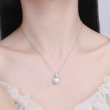 2Ct Moissanite Necklace Silver Plated Lab Diamond Wedding Pendant