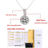 2Ct Moissanite Necklace Silver Plated Lab Diamond Wedding Pendant