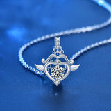 Moissanite Silver Pendant Necklace 925 Sterling Silver Collarbone Necklace