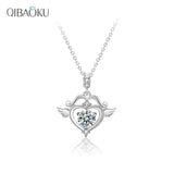 Moissanite Silver Pendant Necklace 925 Sterling Silver Collarbone Necklace