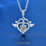Moissanite Silver Pendant Necklace 925 Sterling Silver Collarbone Necklace