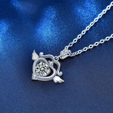 Moissanite Silver Pendant Necklace 925 Sterling Silver Collarbone Necklace