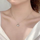 Moissanite Silver Pendant Necklace 925 Sterling Silver Collarbone Necklace