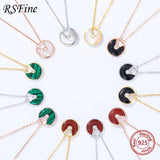 925 Silver Amulet Necklace Red Agate Women Mother Shell All Match Jewelry