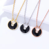 925 Silver Amulet Necklace Red Agate Women Mother Shell All Match Jewelry
