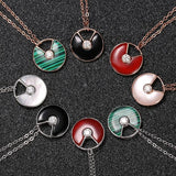 925 Silver Amulet Necklace Red Agate Women Mother Shell All Match Jewelry