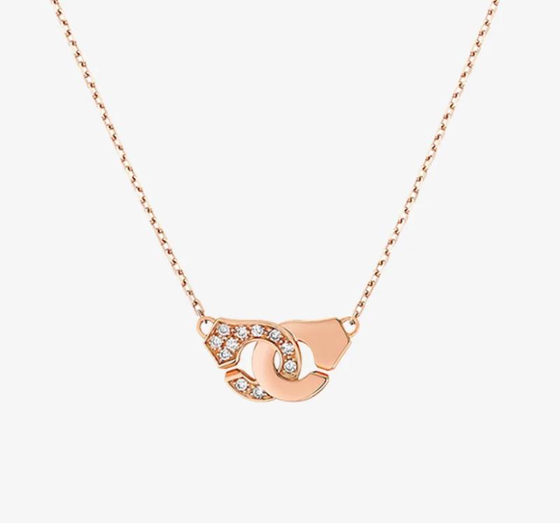 Dinh Van 925 Paris Zircon Necklace Handcuffs Pendant