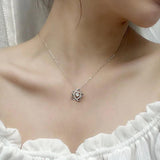 S925 Silver Necklace Pentagram Pendant Beating Heart Moissanite Jewelry