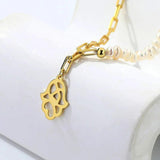 925 Silver Pearl Clavicle Chain Necklace Pendant