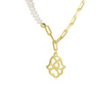 925 Silver Pearl Clavicle Chain Necklace Pendant