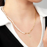 925 Silver Pearl Clavicle Chain Necklace Pendant