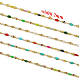 2 Meters Stainless Steel Enamel Chains DIY Jewelry Necklace Anklets Findings