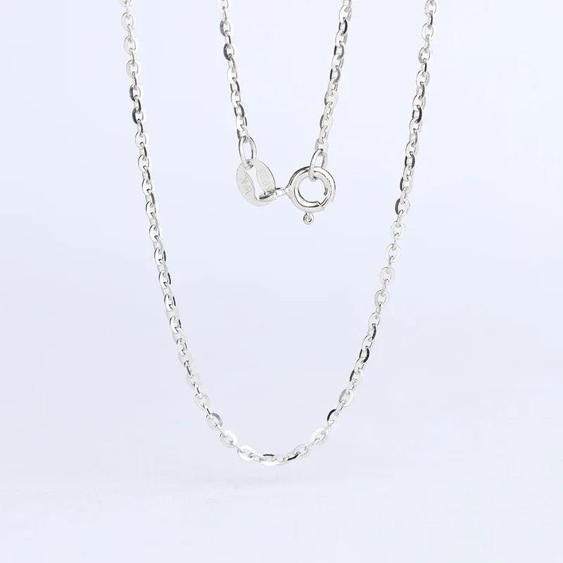 925 Sterling Silver Cable Chain Necklace 0.8mm White/Yellow/Rose