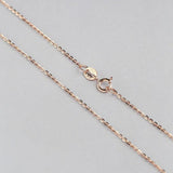 925 Sterling Silver Cable Chain Necklace 0.8mm White/Yellow/Rose