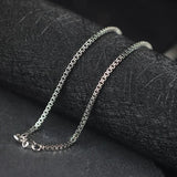 Vintage S925 Sterling Silver Double Circle Square Box Chain Necklace