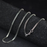 Vintage S925 Sterling Silver Double Circle Square Box Chain Necklace