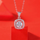 1CT D Moissanite Diamond Gemstone Necklace Pendant