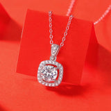 1CT D Moissanite Diamond Gemstone Necklace Pendant