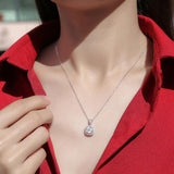 1CT D Moissanite Diamond Gemstone Necklace Pendant