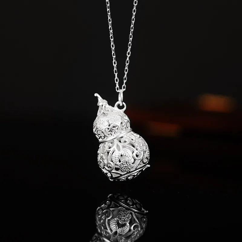 ZFSILVER S925 Sterling Silver 3-D Gourd Necklaces For Women